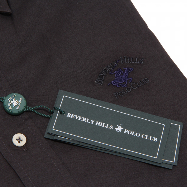 7657K camicia uomo BEVERLY HILLS POLO CLUB dark grey shirt cotton man