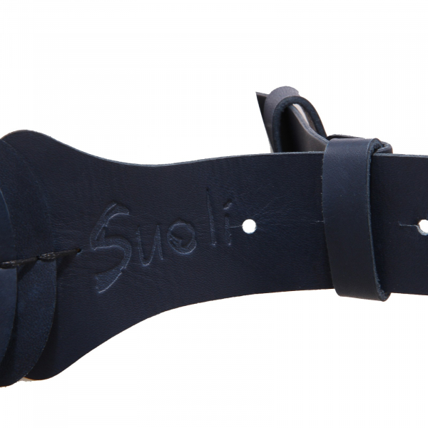 7658V cintura donna SUOLI blue pelle leather belt woman
