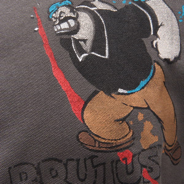 7672AF polo uomo BOB POPEYE dark grey cotton polo-shirt man