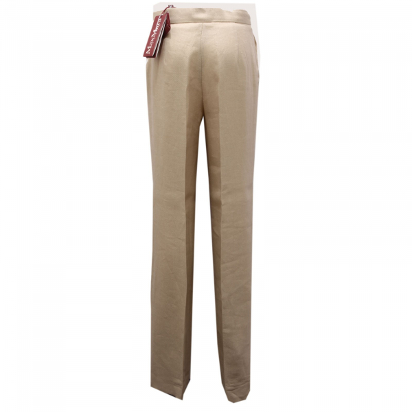 7701AE pantalone donna MAXMARA STUDIO beige linen trouser woman