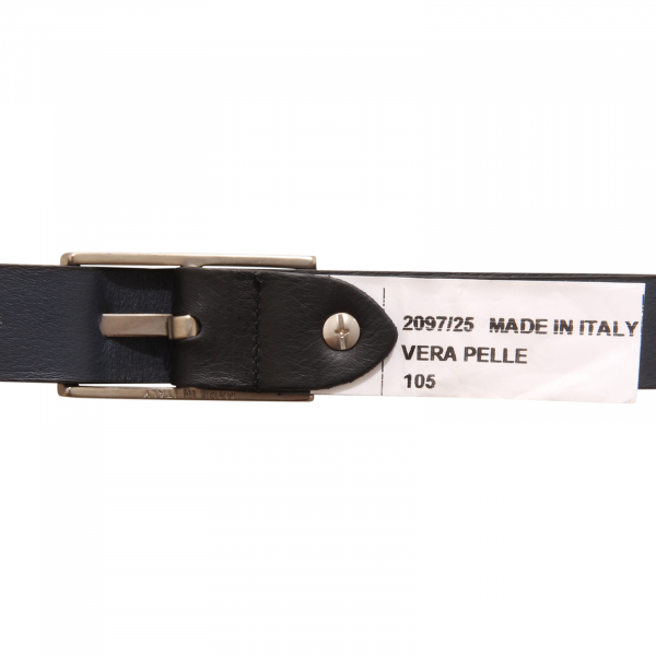7707AZ CINTURA UOMO NO BRAND MAN LEATHER BELT BLACK