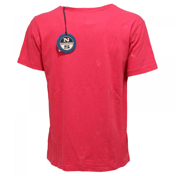 7716T maglia uomo NORTH SAILS fuxia macchiato delave' vintage effect t-shirt men