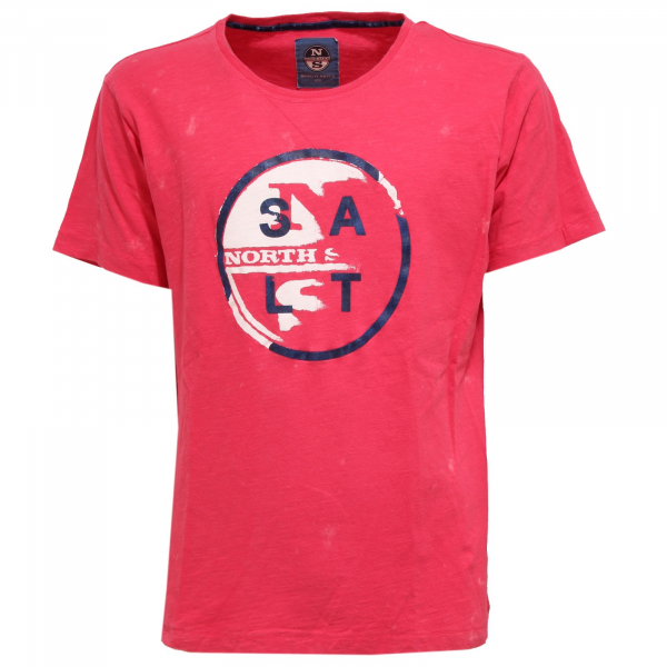 7716T maglia uomo NORTH SAILS fuxia macchiato delave' vintage effect t-shirt men