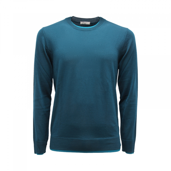 7717AV MAGLIONE UOMO PAOLO PECORA MAN WOOL SWEATER GREEN