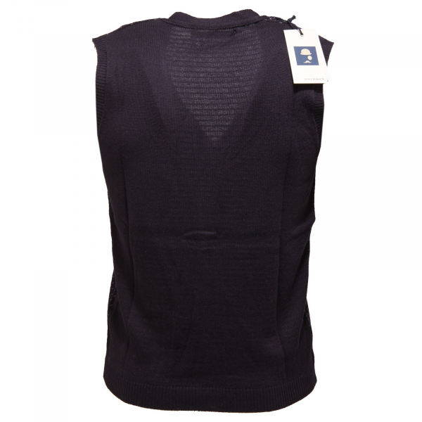 gilet uomo TOUCH BACK mix wool blue/white waistcoat man