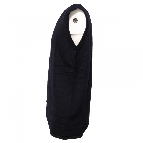 7727J gilet uomo OFFICINA36 mix wool blue/grey waistcoat man