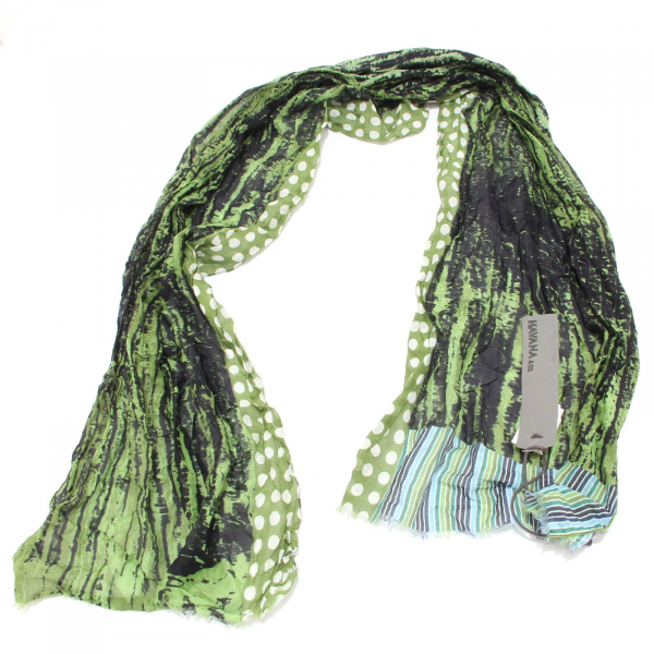 7728S sciarpa donna HAVANA & CO. verde multicolor pashmina scarf woman