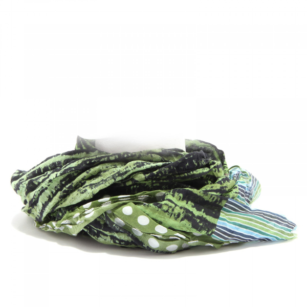 7728S sciarpa donna HAVANA & CO. verde multicolor pashmina scarf woman