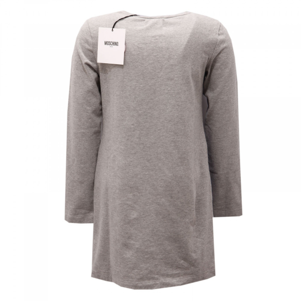 7736AC vestito bimba girl MOSCHINO grey jersey cotton dress kid