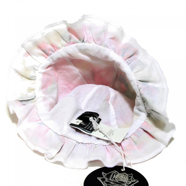 7738G cappellino bimba bianco fiori BLUMARINE BABY JEANS cappello cotone hat kid