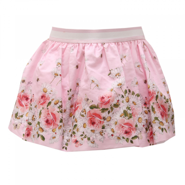 7740AC gonna bimba girl MONNALISA pink cotton skirt kid
