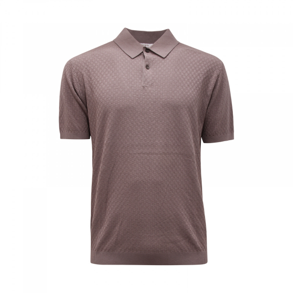 7744AS polo uomo KANGRA man cotton/linen polo-shirt GREY BROWN 