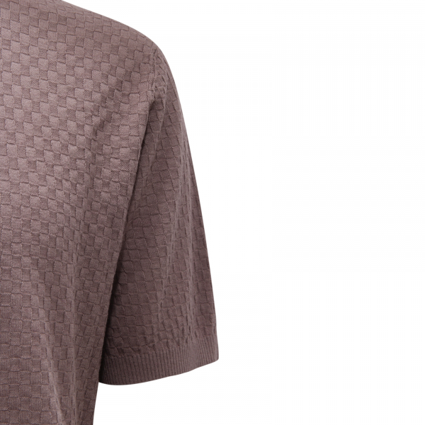 7744AS polo uomo KANGRA man cotton/linen polo-shirt GREY BROWN 