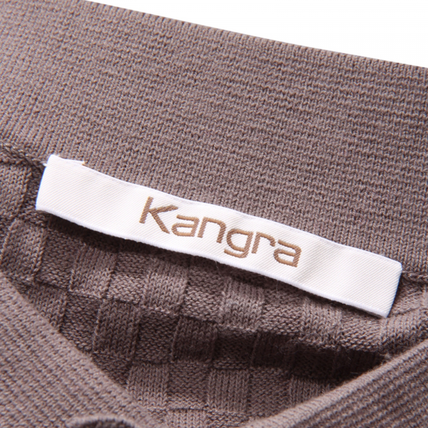 7744AS polo uomo KANGRA man cotton/linen polo-shirt GREY BROWN 