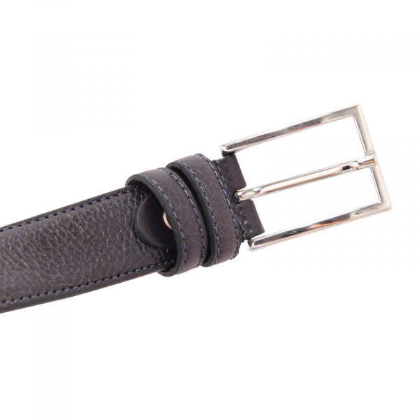 7745AZ CINTURA UOMO NO BRAND MAN LEATHER BELT BLUE