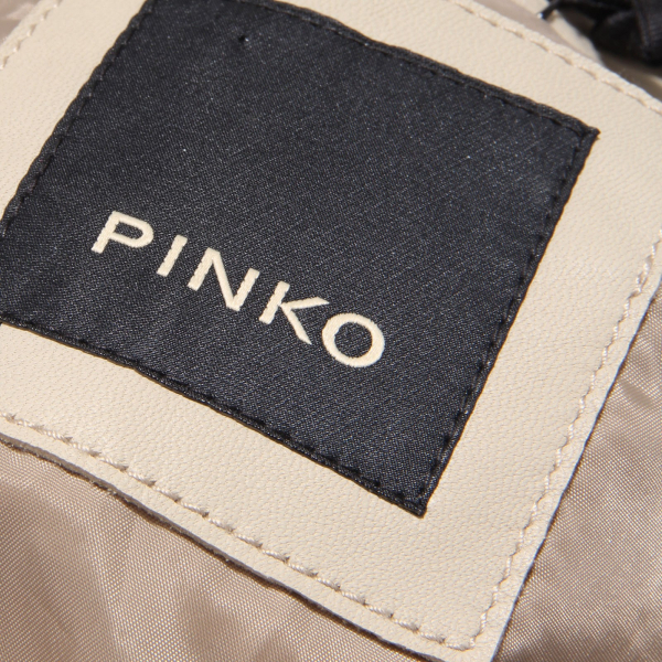 7750AB giubbotto donna PINKO leather beige jacket