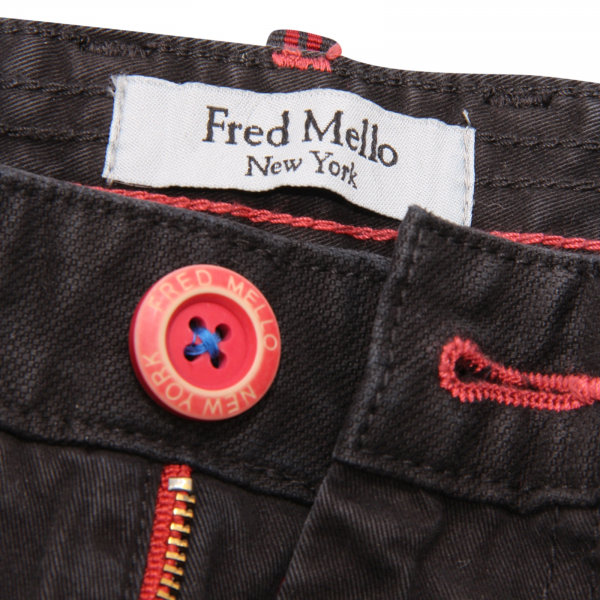 7764AQ pantalone cargo uomo FRED MELLO SLIM man trousers black delavè