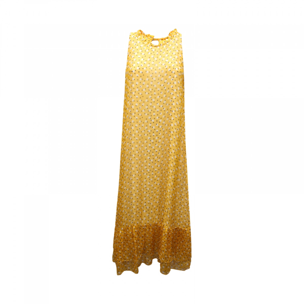 7773AT abito donna CROCHE' woman viscose/silk dress