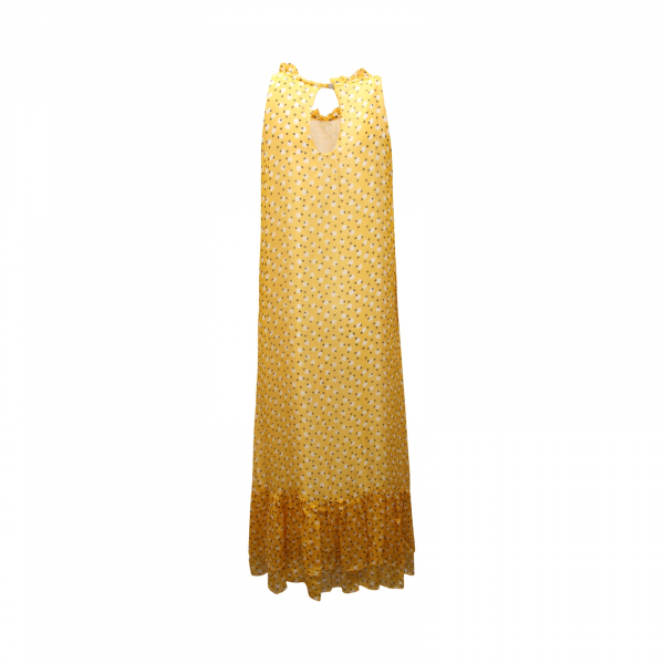 7773AT abito donna CROCHE' woman viscose/silk dress