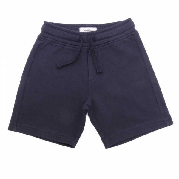 7785AH  bemuda tuta bimbo boy WOOLRICH blue cotton short kid