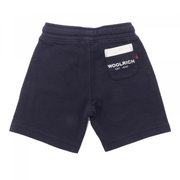 7785AH  bemuda tuta bimbo boy WOOLRICH blue cotton short kid