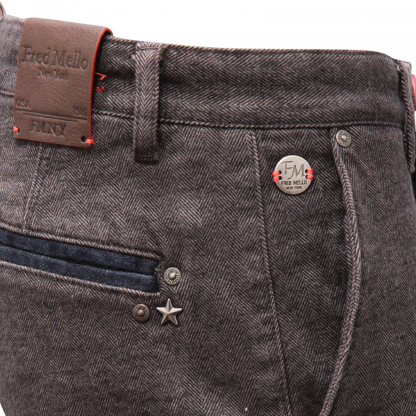 7789AQ pantalone uomo FREDMELLO man trousers grey SLIM