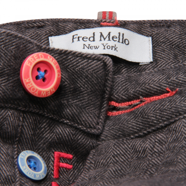 7789AQ pantalone uomo FREDMELLO man trousers grey SLIM