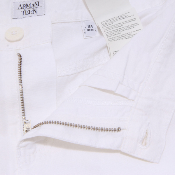 7790S pantalone bimbo ARMANI JUNIOR cotone-lino bianco trouser kid
