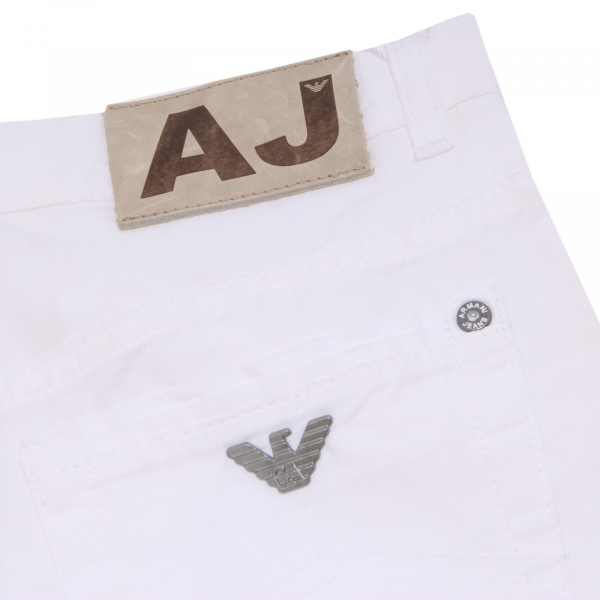 7790S pantalone bimbo ARMANI JUNIOR cotone-lino bianco trouser kid