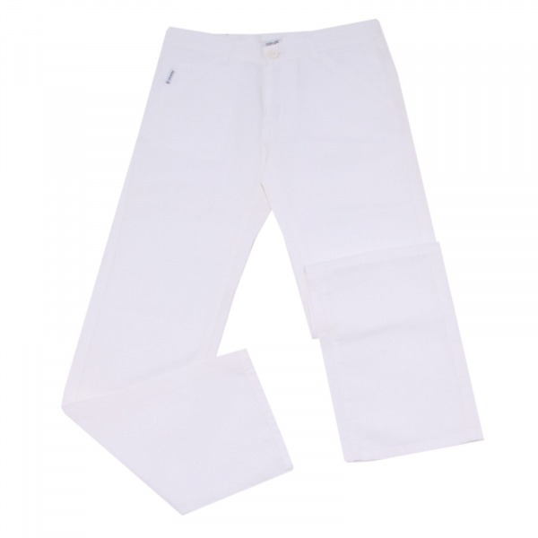 7790S pantalone bimbo ARMANI JUNIOR cotone-lino bianco trouser kid