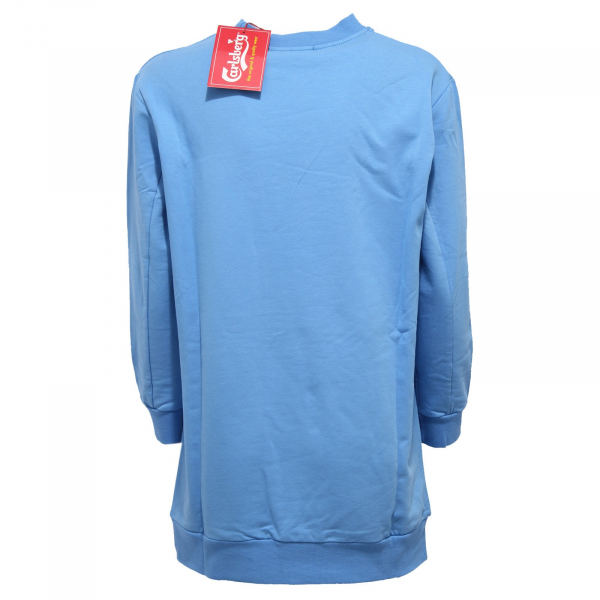 7794K abito felpa donna CARLSBERG light blue dress sweatshirt woman