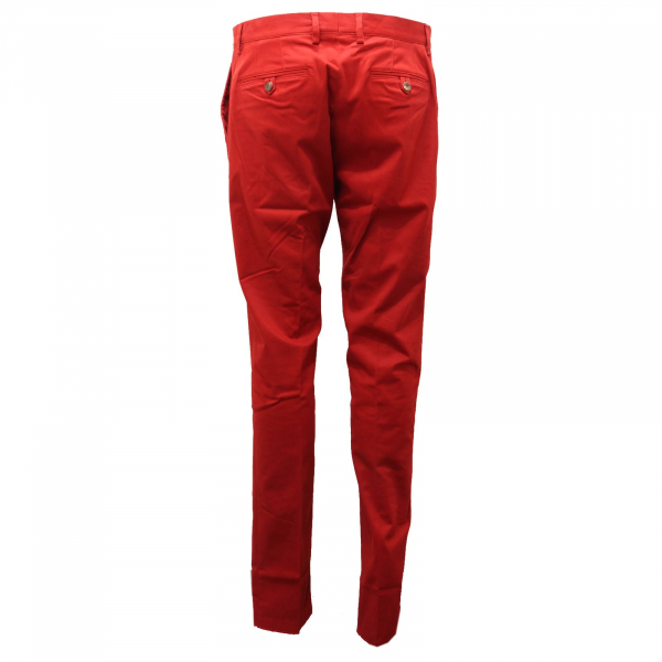 7795AD pantalone uomo ETRO SLIM FIT dark red cotton trouser man