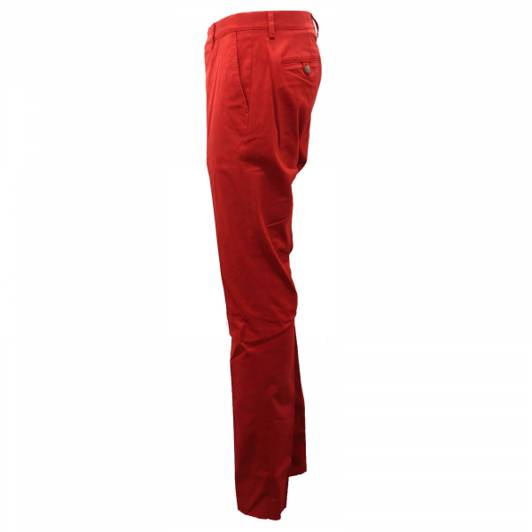 7795AD pantalone uomo ETRO SLIM FIT dark red cotton trouser man