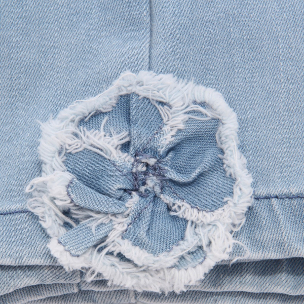 7808AH pantaloncino bimba girl IL GUFO blue denim cotton shorts kid