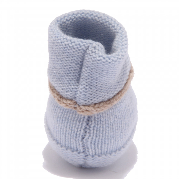 7814W scarpine lana bimbo M. FERRARI light blue wool newborn shoe unisex
