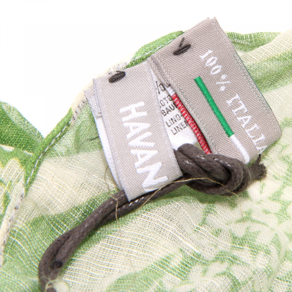 7830S  sciarpa donna HAVANA & CO. verde/bianco pashmina scarf woman