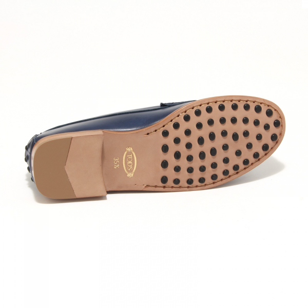 7835L mocassini blu donna TOD'S cuoio scarpe loafers shoes women