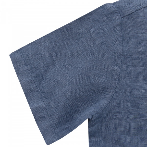 7866AP polo bimbo IL GUFO boy kids linen polo blue