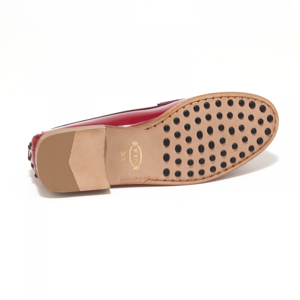 7868L mocassini donna TOD'S cuoio mascherina spilla scarpe loafers shoes women