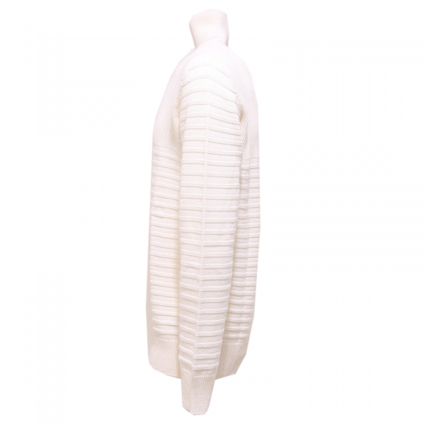 7877K lupetto uomo DONDUP mix wool white mid zip turtle neck sweater man