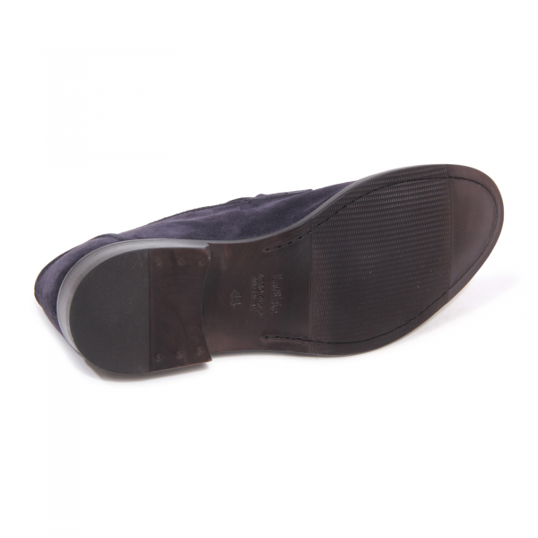 7894AZ MOCASSINO UOMO CARACCIOLO MAN SUEDE LOAFER BLUE