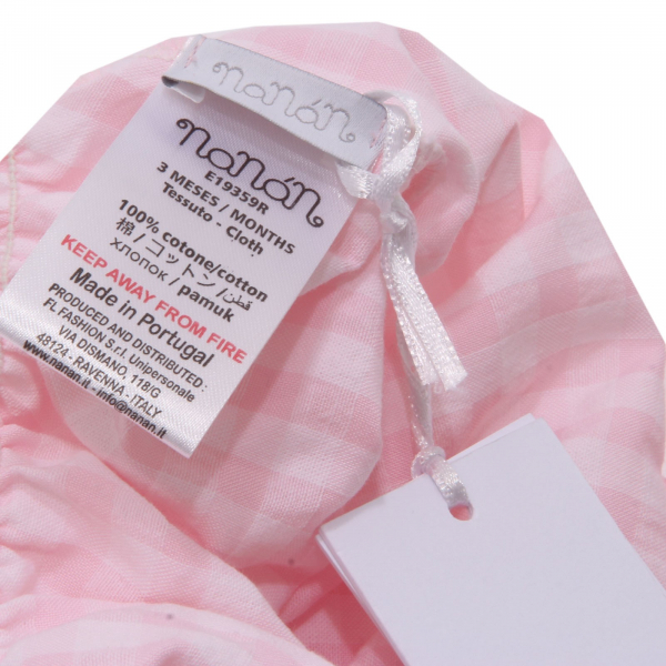 7927AC costume intero bimba girl NANAN cotton pink/white checked swimwear