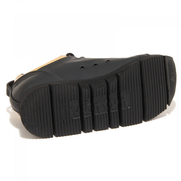 7953N sneaker LEATHER CROWN nero oro scarpe donna shoes women