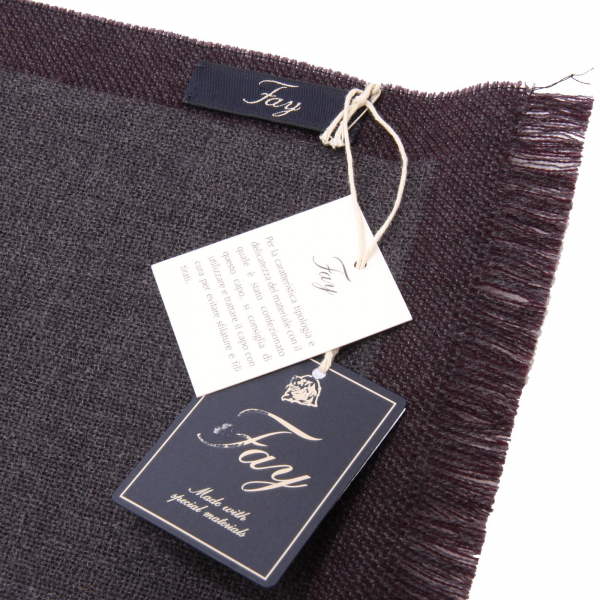 7971AC sciarpa uomo FAY brown/grey wool scarf man