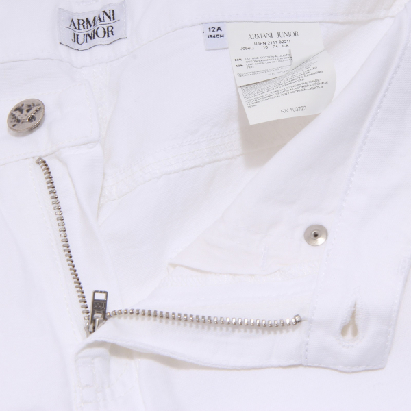 7999S pantalone bimbo ARMANI JUNIOR bianco cotone-lino trouser kid