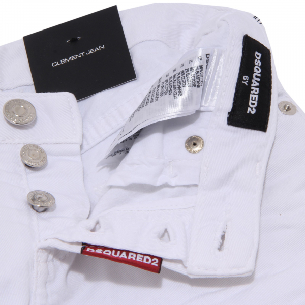 8016T jeans bimbo DSQUARED2 CLEMENT JEAN bianco denim trouser jean kid