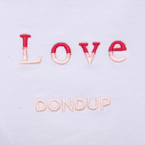 8027AH maglia bimba girl DONDUP white embroidered cotton t-shirt