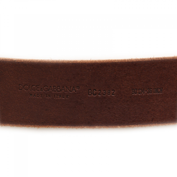 8027J cintura uomo DOLCE & GABBANA VINTAGE leather brown belt man