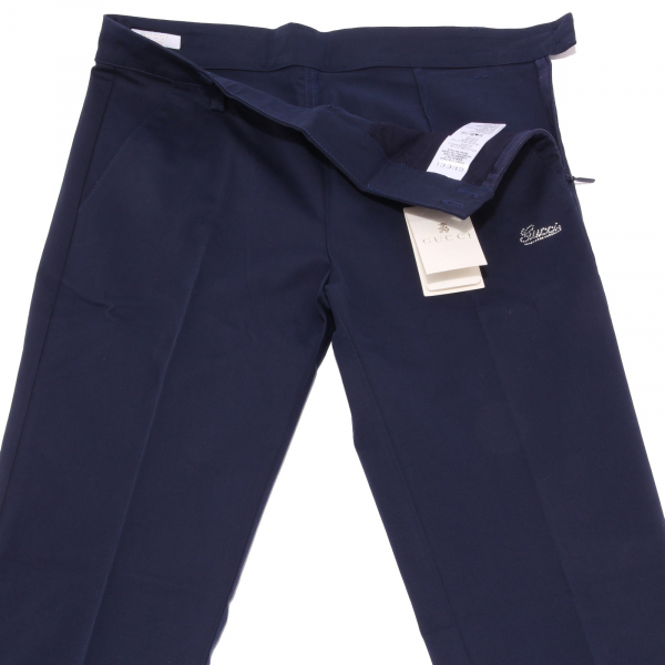 8049Q Pantaloni blu  bimba GUCCI cotone pants trousers kids