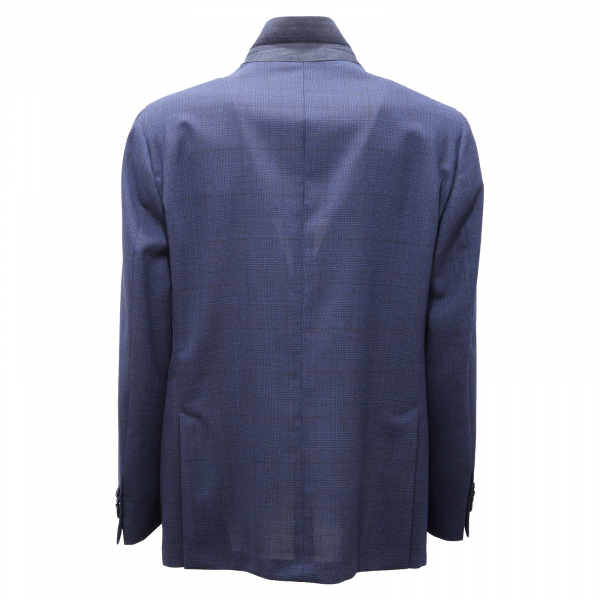 8087AG giacca uomo BASTIANELLO/ANGELO NARDELLI blue wool textured checked man